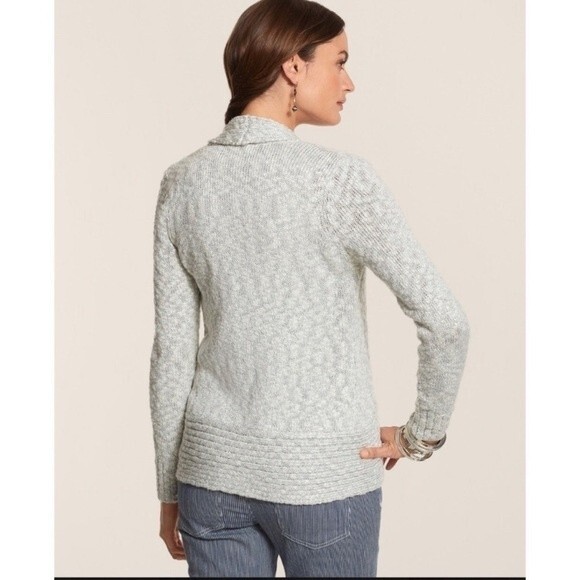 Chico’s Laurel Lurex Metallic Woven Open Front Cardigan Holiday 1/Medium 8 - Picture 5 of 9